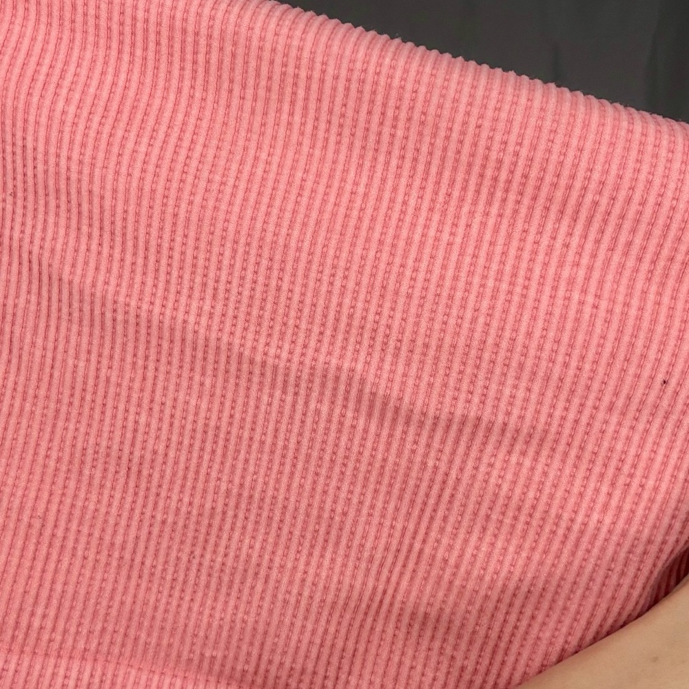 One-Shoulder Pink Ribbed Top - Picture 6 of 9